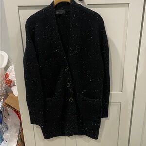 Ann Taylor black nubby long cardigan, super cozy, oversized fit, size XS